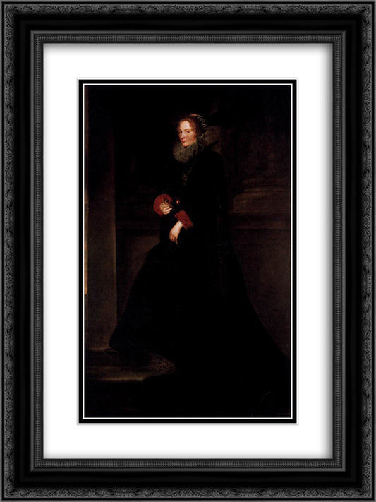 Marchesa Geronima Spinola 18x24 Black Ornate Wood Framed Art Print Poster with Double Matting by van Dyck, Anthony