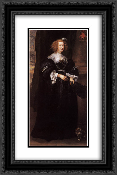 Marie de Raet 16x24 Black Ornate Wood Framed Art Print Poster with Double Matting by van Dyck, Anthony