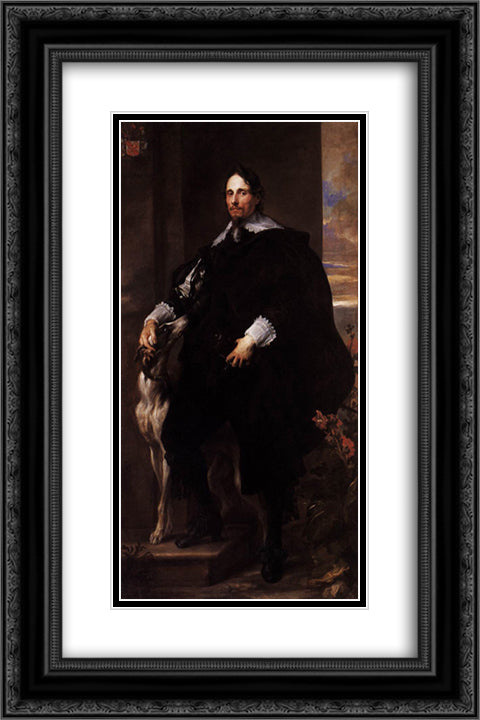 Philippe Le Roy 16x24 Black Ornate Wood Framed Art Print Poster with Double Matting by van Dyck, Anthony