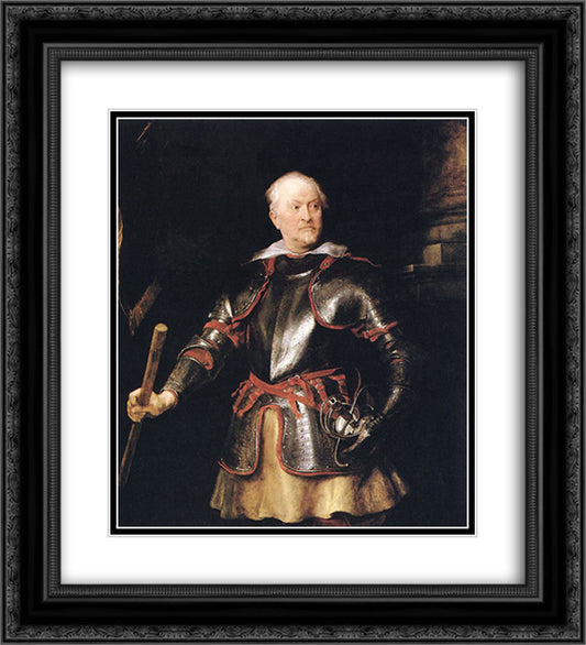 Portrait of a Member of the Balbi Family 20x22 Black Ornate Wood Framed Art Print Poster with Double Matting by van Dyck, Anthony