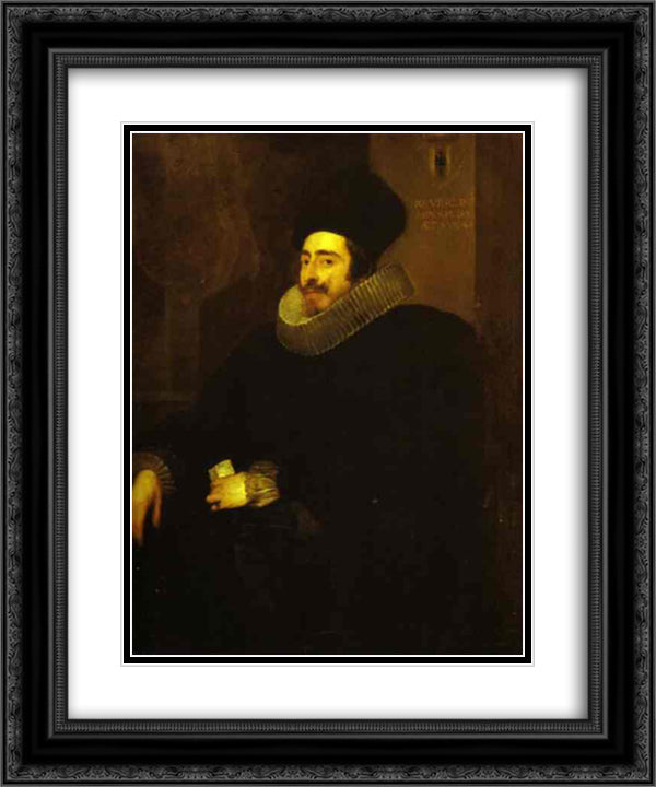 Portrait of Giovanni Vincenzo Imperiale 20x24 Black Ornate Wood Framed Art Print Poster with Double Matting by van Dyck, Anthony