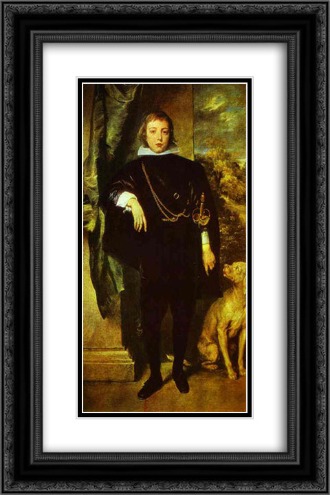 Prince Rupert von der Pfalz 16x24 Black Ornate Wood Framed Art Print Poster with Double Matting by van Dyck, Anthony