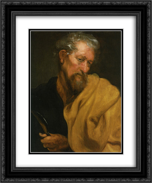 Saint Bartholomew 20x24 Black Ornate Wood Framed Art Print Poster with Double Matting by van Dyck, Anthony