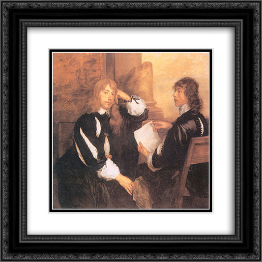Thomas Killigrew and William, Lord Crofts 20x20 Black Ornate Wood Framed Art Print Poster with Double Matting by van Dyck, Anthony