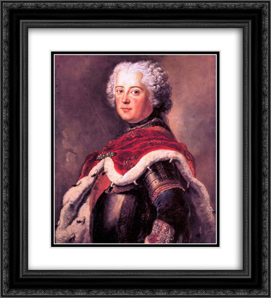 Frederick the Great as Crown Prince 20x22 Black Ornate Wood Framed Art Print Poster with Double Matting by Pesne, Antoine