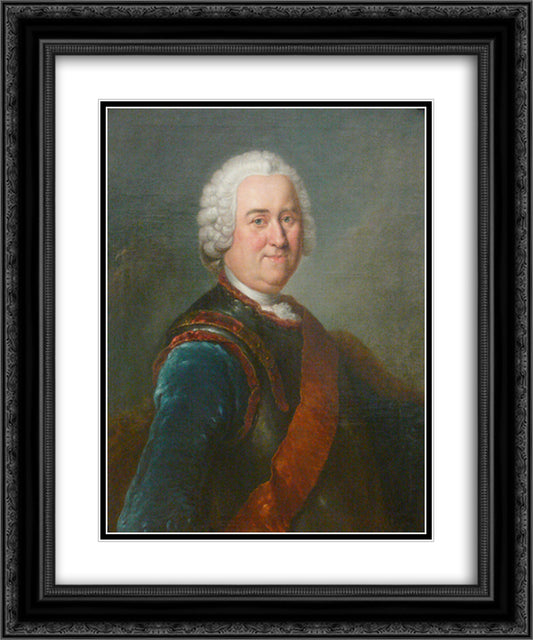 Jakob von Keith 20x24 Black Ornate Wood Framed Art Print Poster with Double Matting by Pesne, Antoine