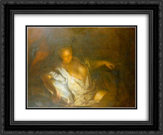 Nocturne 24x20 Black Ornate Wood Framed Art Print Poster with Double Matting by Pesne, Antoine