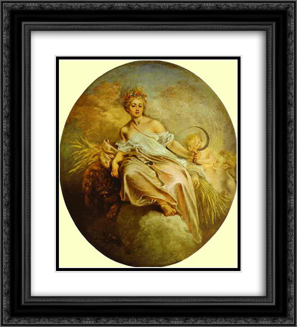 Ceres (Summer) 20x22 Black Ornate Wood Framed Art Print Poster with Double Matting by Watteau, Antoine