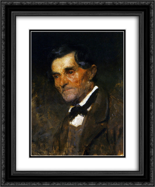 Portrait of a man in a bow tie 20x24 Black Ornate Wood Framed Art Print Poster with Double Matting by Azbe, Anton