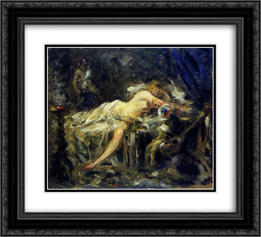 The Harem (Sketch) 22x20 Black Ornate Wood Framed Art Print Poster with Double Matting by Azbe, Anton