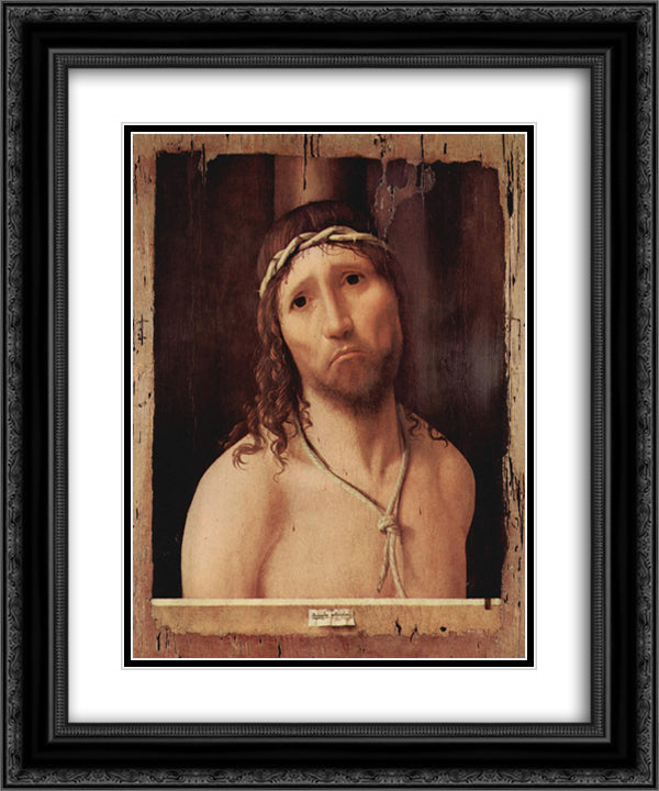 Ecce Homo 20x24 Black Ornate Wood Framed Art Print Poster with Double Matting by Messina, Antonello da