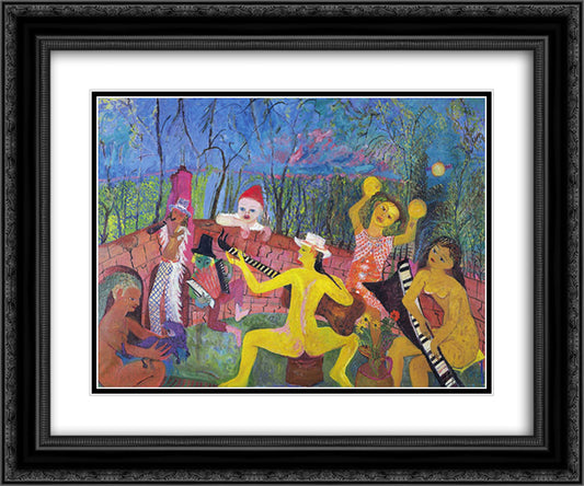 La opera 24x20 Black Ornate Wood Framed Art Print Poster with Double Matting by Raphael, Antonietta