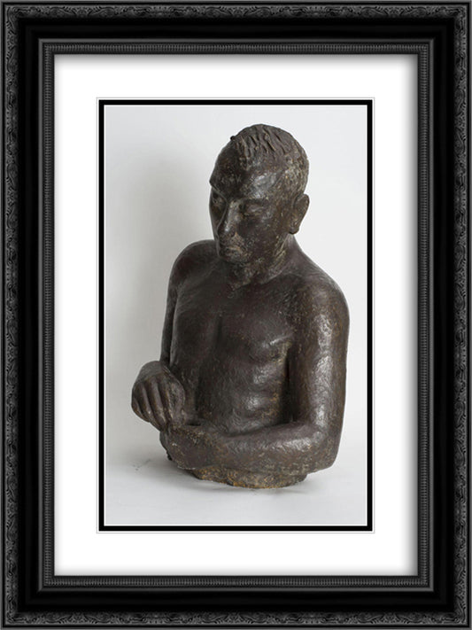 Mafai con i pennelli 18x24 Black Ornate Wood Framed Art Print Poster with Double Matting by Raphael, Antonietta