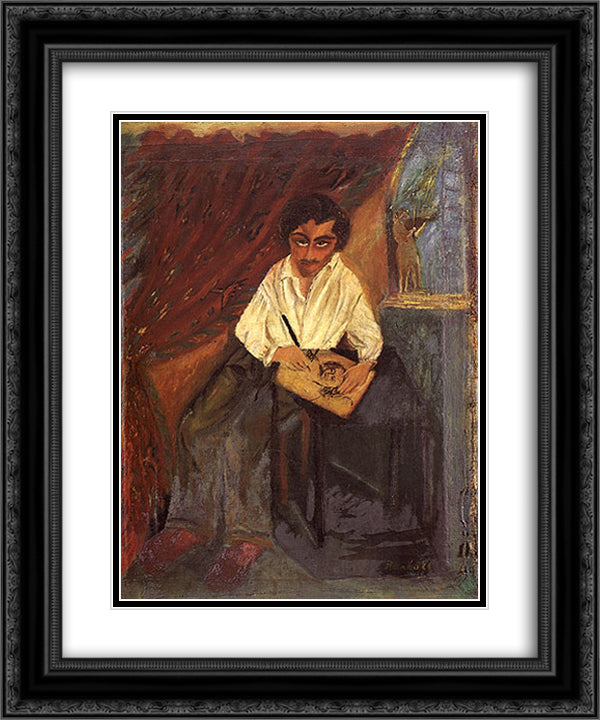 Ritratto di Mafai 20x24 Black Ornate Wood Framed Art Print Poster with Double Matting by Raphael, Antonietta