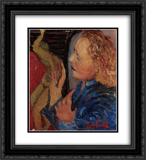 Self - portrait 20x22 Black Ornate Wood Framed Art Print Poster with Double Matting by Raphael, Antonietta