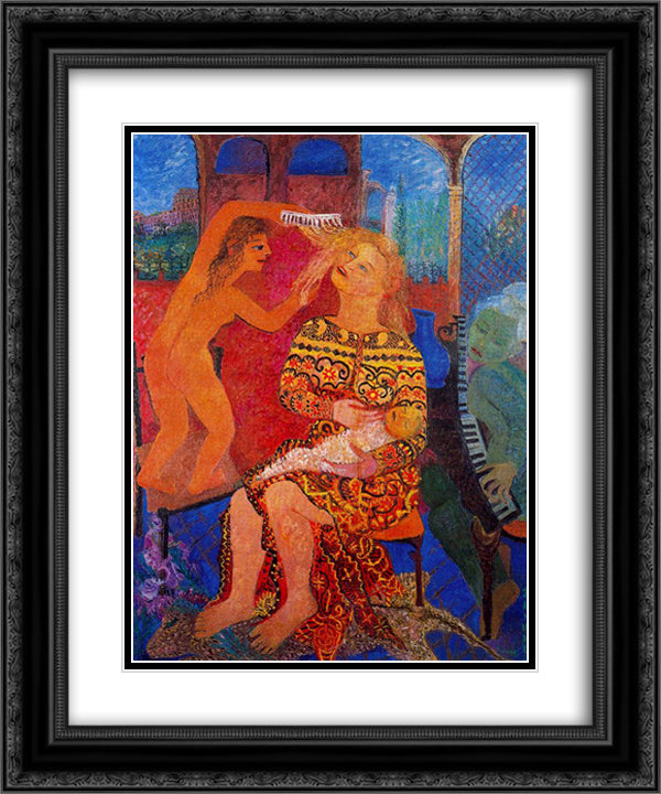 unknown title 20x24 Black Ornate Wood Framed Art Print Poster with Double Matting by Raphael, Antonietta