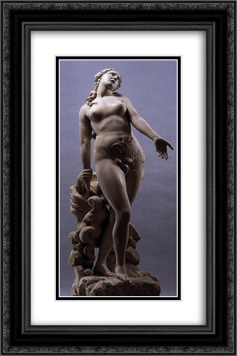 Eurydice 16x24 Black Ornate Wood Framed Art Print Poster with Double Matting by Canova, Antonio