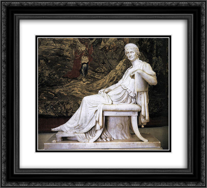 Letizia Ramolino Bonaparte 22x20 Black Ornate Wood Framed Art Print Poster with Double Matting by Canova, Antonio