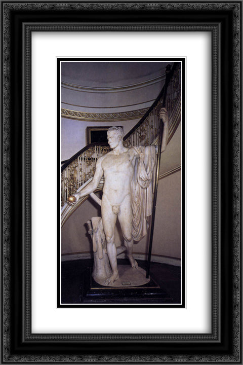 Napoleon as Mars the Peacemaker 16x24 Black Ornate Wood Framed Art Print Poster with Double Matting by Canova, Antonio