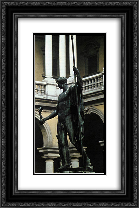 Napoleon I 16x24 Black Ornate Wood Framed Art Print Poster with Double Matting by Canova, Antonio