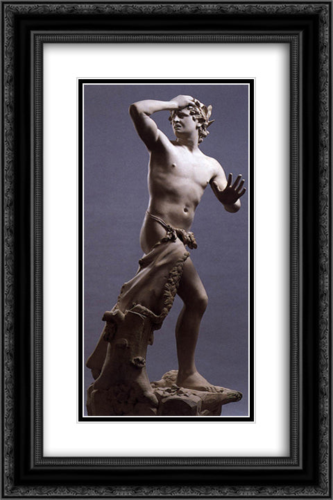 Orpheus 16x24 Black Ornate Wood Framed Art Print Poster with Double Matting by Canova, Antonio