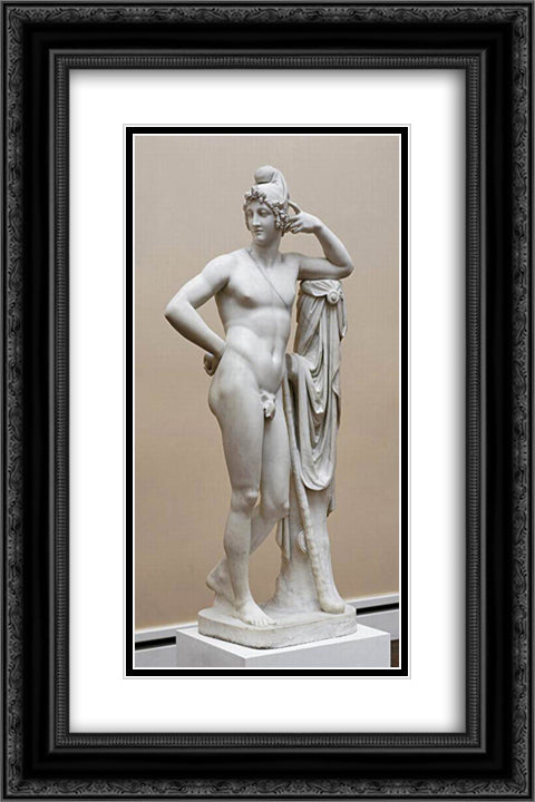 Paris 16x24 Black Ornate Wood Framed Art Print Poster with Double Matting by Canova, Antonio