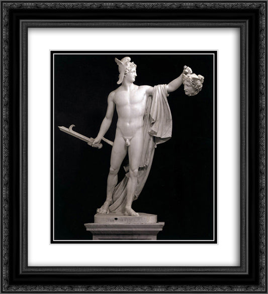 Perseus with the Head of Medusa 20x22 Black Ornate Wood Framed Art Print Poster with Double Matting by Canova, Antonio