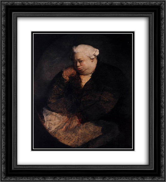 Portrait of Amadeo Svajer 20x22 Black Ornate Wood Framed Art Print Poster with Double Matting by Canova, Antonio