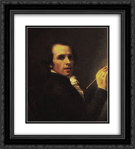 Self-Portrait 20x22 Black Ornate Wood Framed Art Print Poster with Double Matting by Canova, Antonio