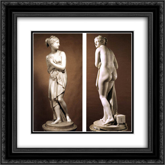 Venus Italica 20x20 Black Ornate Wood Framed Art Print Poster with Double Matting by Canova, Antonio