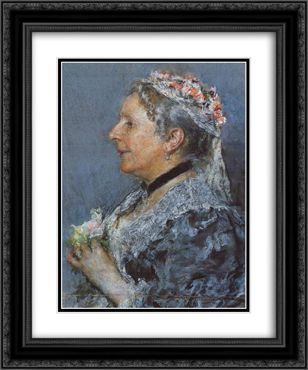 Ariana Wormeley Curtis 20x24 Black Ornate Wood Framed Art Print Poster with Double Matting by Mancini, Antonio