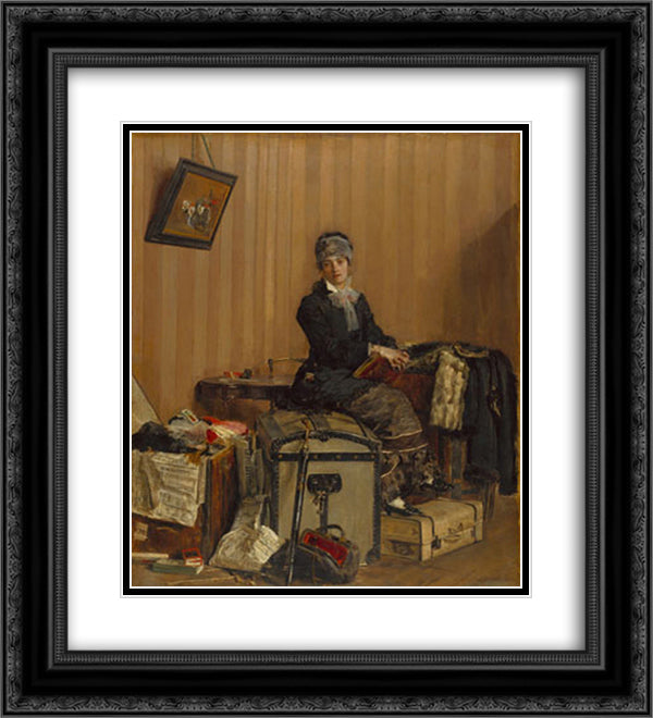 The Customs 20x22 Black Ornate Wood Framed Art Print Poster with Double Matting by Mancini, Antonio