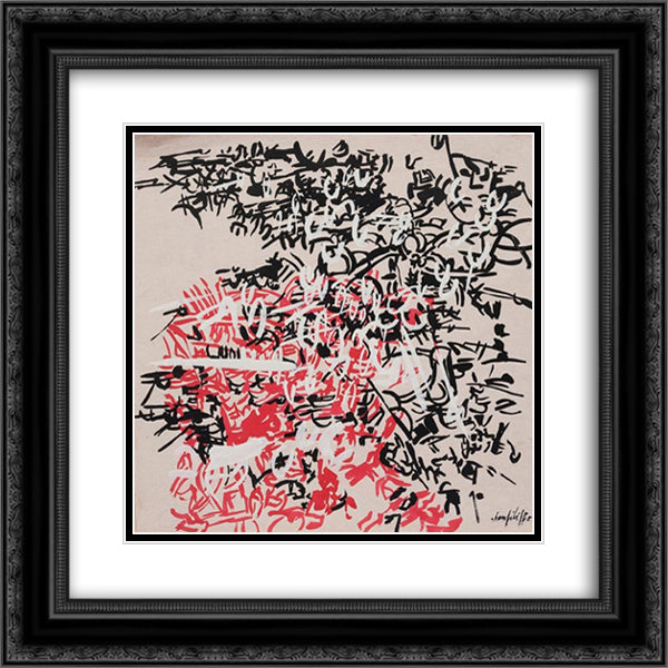 Composizione 20x20 Black Ornate Wood Framed Art Print Poster with Double Matting by Sanfilippo, Antonio