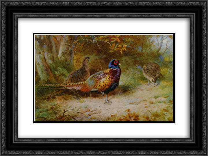 Autumn Covert 24x18 Black Ornate Wood Framed Art Print Poster with Double Matting by Thorburn, Archibald