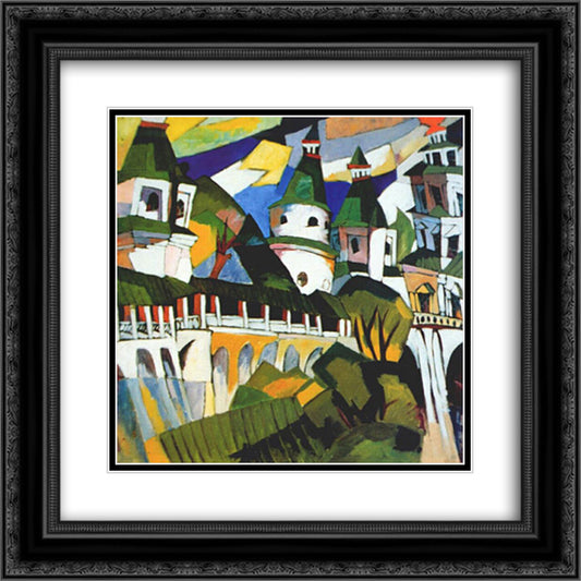 Churches 20x20 Black Ornate Wood Framed Art Print Poster with Double Matting by Lentulov, Aristarkh