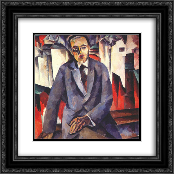 Portrait of the Regisseur Alexander Tairov 20x20 Black Ornate Wood Framed Art Print Poster with Double Matting by Lentulov, Aristarkh