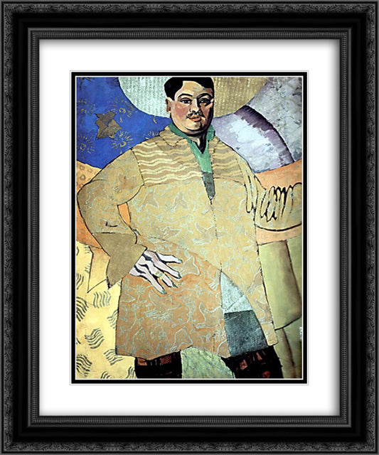 Self-portrait 20x24 Black Ornate Wood Framed Art Print Poster with Double Matting by Lentulov, Aristarkh