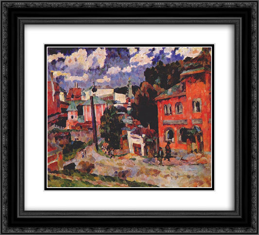 Sergiev Posad 22x20 Black Ornate Wood Framed Art Print Poster with Double Matting by Lentulov, Aristarkh