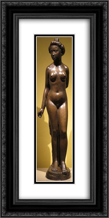 Nude (Venus) 12x24 Black Ornate Wood Framed Art Print Poster with Double Matting by Maillol, Aristide