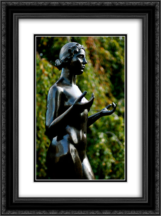 Nymph (central figure for The Three Nymphs) 18x24 Black Ornate Wood Framed Art Print Poster with Double Matting by Maillol, Aristide