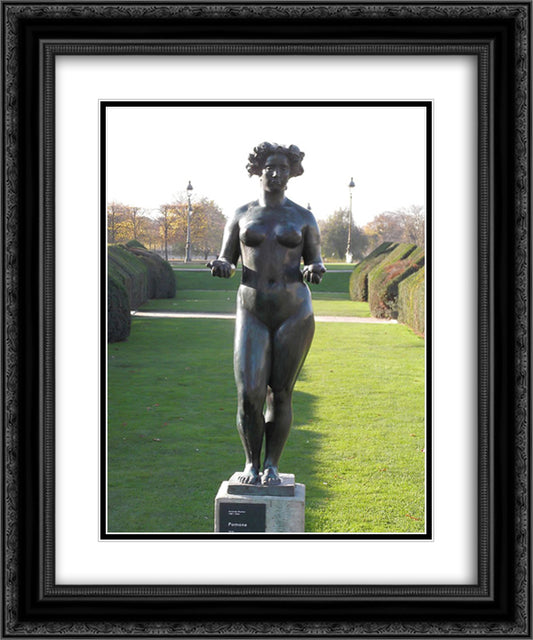 Pomone 20x24 Black Ornate Wood Framed Art Print Poster with Double Matting by Maillol, Aristide