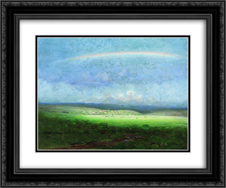 After a Rain. Rainbow 24x20 Black Ornate Wood Framed Art Print Poster with Double Matting by Kuindzhi, Arkhip