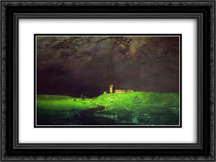 After a Rain 24x18 Black Ornate Wood Framed Art Print Poster with Double Matting by Kuindzhi, Arkhip