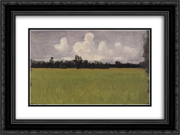 Autumn. Steppe 24x18 Black Ornate Wood Framed Art Print Poster with Double Matting by Kuindzhi, Arkhip