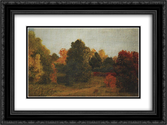 Autumn 24x18 Black Ornate Wood Framed Art Print Poster with Double Matting by Kuindzhi, Arkhip