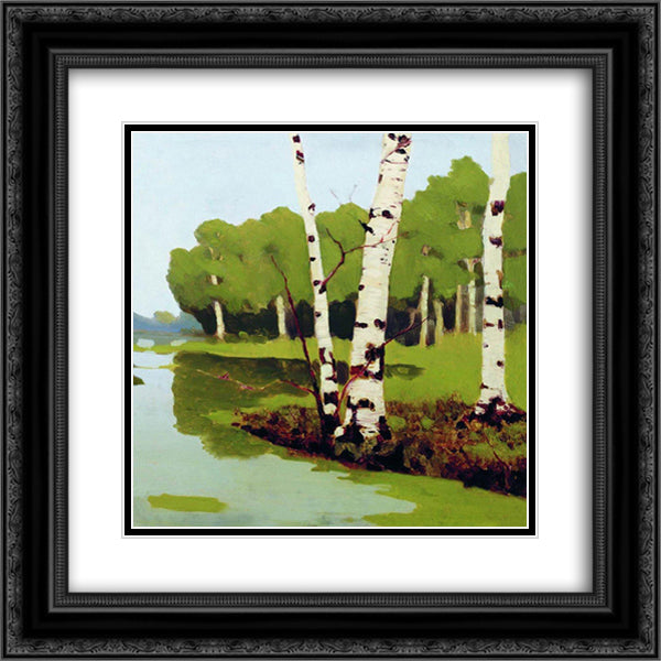 Birches 20x20 Black Ornate Wood Framed Art Print Poster with Double Matting by Kuindzhi, Arkhip