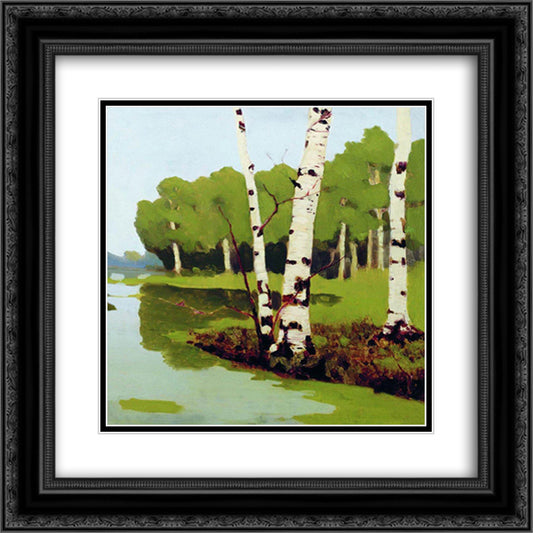 Birches 20x20 Black Ornate Wood Framed Art Print Poster with Double Matting by Kuindzhi, Arkhip