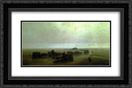 Chumaks path in Mariupol 24x16 Black Ornate Wood Framed Art Print Poster with Double Matting by Kuindzhi, Arkhip