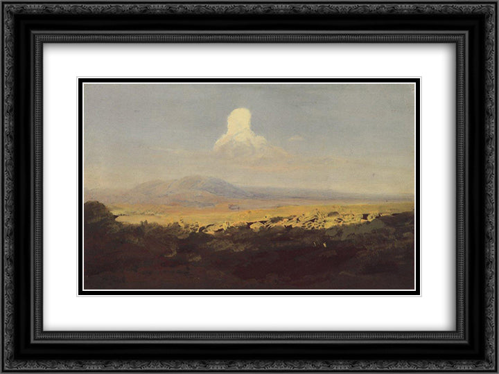 Cloud over the mountain valley 24x18 Black Ornate Wood Framed Art Print Poster with Double Matting by Kuindzhi, Arkhip