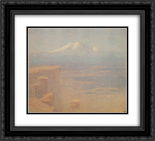 Elbrus 22x20 Black Ornate Wood Framed Art Print Poster with Double Matting by Kuindzhi, Arkhip